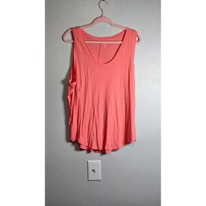 Gap Luxe T Sleeveless Tank Top XXL Coral Pink Scoop Neck Flowy Relaxed Fit